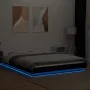 Bed frame with LED lights black engineered wood 150x200cm by vidaXL, Beds and slatted bases - Ref: Foro24-3281092, Price: 187...