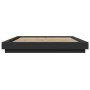 Bed frame with LED lights black engineered wood 150x200cm by vidaXL, Beds and slatted bases - Ref: Foro24-3281092, Price: 189...