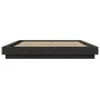 Bed frame with LED lights black engineered wood 150x200cm by vidaXL, Beds and slatted bases - Ref: Foro24-3281092, Price: 187...