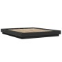 Bed frame with LED lights black engineered wood 150x200cm by vidaXL, Beds and slatted bases - Ref: Foro24-3281092, Price: 189...