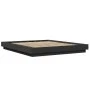 Bed frame with LED lights black engineered wood 150x200cm by vidaXL, Beds and slatted bases - Ref: Foro24-3281092, Price: 187...
