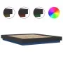 Bed frame with LED lights black engineered wood 150x200cm by vidaXL, Beds and slatted bases - Ref: Foro24-3281092, Price: 187...