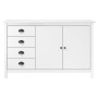 Hill Nachttisch aus massivem weißem Kiefernholz 130x40x80 cm von vidaXL, Sideboards - Ref: Foro24-288932, Preis: 170,21 €, Ra...