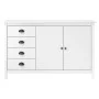 Mesita de noche Hill madera maciza de pino blanco 130x40x80 cm de vidaXL, Aparadores - Ref: Foro24-288932, Precio: 167,38 €, ...
