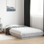 Estructura de cama con luces LED madera gris hormigón 90x200 cm