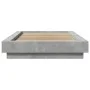 Concrete gray wood bed frame with LED lights 90x200 cm by vidaXL, Beds and slatted bases - Ref: Foro24-3281122, Price: 153,22...