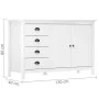 Hill Nachttisch aus massivem weißem Kiefernholz 130x40x80 cm von vidaXL, Sideboards - Ref: Foro24-288932, Preis: 167,23 €, Ra...