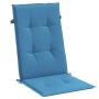 Cojines silla respaldo alto 2 uds tela azul melange 120x50x4 cm