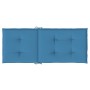 Cojines silla respaldo alto 2 uds tela azul melange 120x50x4 cm