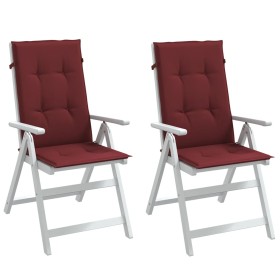 Cojines para silla respaldo alto 2 uds tela rojo tinto melange