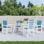 Niedriglehner-Stuhlkissen, 4 Einheiten, blau melierter Stoff, 100 x 50 x 4 cm von vidaXL, Kissen für Stühle und Sofas - Ref: ...