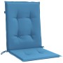 Cojines silla respaldo bajo 4 ud tela azul melange 100x50x4 cm