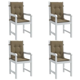 Cojines silla respaldo bajo 4 ud tela taupe melange 100x50x4 cm