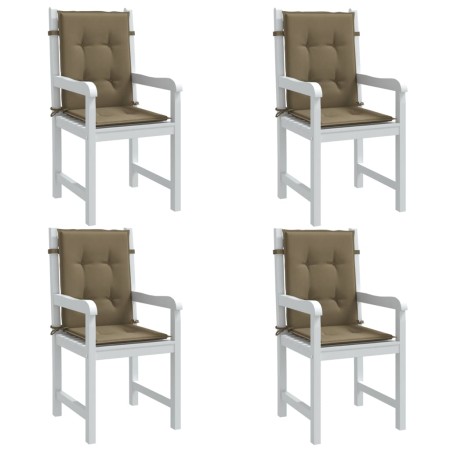 Cojines silla respaldo bajo 4 ud tela taupe melange 100x50x4 cm