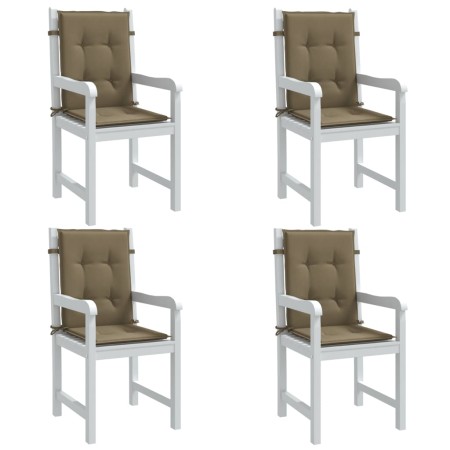Low back chair cushions 4 units taupe melange fabric 100x50x4 cm by vidaXL, Cushions for chairs and sofas - Ref: Foro24-40024...