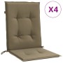 Cojines silla respaldo bajo 4 ud tela taupe melange 100x50x4 cm