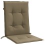 Cojines silla respaldo bajo 4 ud tela taupe melange 100x50x4 cm