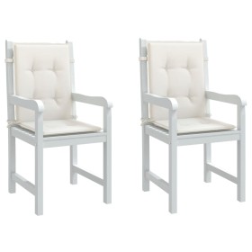 Cojines silla respaldo bajo 2 ud tela crema melange 100x50x4 cm de vidaXL, Cojines para sillas y sofás - Ref: Foro24-4002451,...