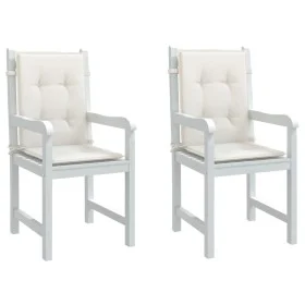 Cojines silla respaldo bajo 2 ud tela crema melange 100x50x4 cm de vidaXL, Cojines para sillas y sofás - Ref: Foro24-4002451,...