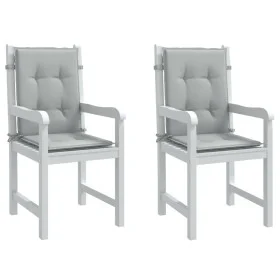Low back chair cushions 2 units light gray melange fabric by vidaXL, Cushions for chairs and sofas - Ref: Foro24-4002445, Pri...