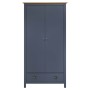 Armario de 2 puertas Hill madera maciza pino gris 89x50x170cm de vidaXL, Armarios roperos - Ref: Foro24-288949, Precio: 233,8...