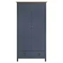 Hill 2-türiger Kleiderschrank aus massivem, grauem Kiefernholz, 89 x 50 x 170 cm von vidaXL, Kleiderschränke - Ref: Foro24-28...
