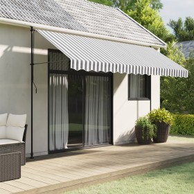 Tela de cenefa de toldo de repuesto rayas antracita blanca 4 m de vidaXL, Toldos - Ref: Foro24-367788, Precio: 14,17 €, Descu...