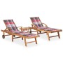 Sonnenliegen mit Tisch und Kissen 2 Einheiten aus massivem Teakholz von vidaXL, Liegen - Ref: Foro24-3073184, Preis: 567,84 €...