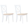 Dining chairs 2 units solid wood white rubber and light wood by vidaXL, dining chairs - Ref: Foro24-247358, Price: 165,83 €, ...