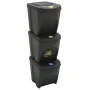 Cubos de basura apilables 3 uds polipropileno gris 75 L by vidaXL, Garbage cans and trash cans - Ref: Foro24-152198, Price: 5...