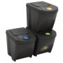 Stapelbare Mülltonnen 3 Stück aus grauem Polypropylen 75 L von vidaXL, Mülltonnen und Mülltonnen - Ref: Foro24-152198, Preis:...