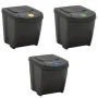 Cubos de basura apilables 3 uds polipropileno gris 75 L by vidaXL, Garbage cans and trash cans - Ref: Foro24-152198, Price: 5...