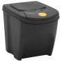 Stapelbare Mülltonnen 3 Stück aus grauem Polypropylen 75 L von vidaXL, Mülltonnen und Mülltonnen - Ref: Foro24-152198, Preis:...