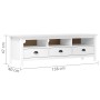 Mueble de TV Hill madera maciza de pino blanco 158x40x47 cm de vidaXL, Muebles TV - Ref: Foro24-288928, Precio: 153,49 €, Des...