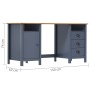 Hill Range Schreibtisch aus grauem Kiefernholz 150x50x74 cm von vidaXL, Schreibtische - Ref: Foro24-289001, Preis: 182,72 €, ...
