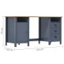 Hill Range Schreibtisch aus grauem Kiefernholz 150x50x74 cm von vidaXL, Schreibtische - Ref: Foro24-289001, Preis: 180,04 €, ...