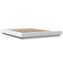 White engineered wood bed frame with LED 150x200 cm by vidaXL, Beds and slatted bases - Ref: Foro24-3281091, Price: 186,81 €,...