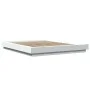 White engineered wood bed frame with LED 150x200 cm by vidaXL, Beds and slatted bases - Ref: Foro24-3281091, Price: 184,55 €,...