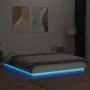 White engineered wood bed frame with LED 150x200 cm by vidaXL, Beds and slatted bases - Ref: Foro24-3281091, Price: 184,55 €,...