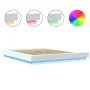 Estructura de cama con LED madera ingeniería blanco 150x200 cm de vidaXL, Camas y somieres - Ref: Foro24-3281091, Precio: 184...