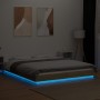 Estructura cama con luces LED madera roble Sonoma 150x200 cm