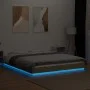 Sonoma oak wood bed frame with LED lights 150x200 cm by vidaXL, Beds and slatted bases - Ref: Foro24-3281093, Price: 179,43 €...