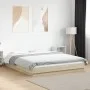 Sonoma oak wood bed frame with LED lights 150x200 cm by vidaXL, Beds and slatted bases - Ref: Foro24-3281093, Price: 179,43 €...