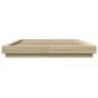 Sonoma oak wood bed frame with LED lights 150x200 cm by vidaXL, Beds and slatted bases - Ref: Foro24-3281093, Price: 179,43 €...