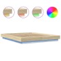 Sonoma oak wood bed frame with LED lights 150x200 cm by vidaXL, Beds and slatted bases - Ref: Foro24-3281093, Price: 181,61 €...