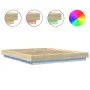 Sonoma oak wood bed frame with LED lights 150x200 cm by vidaXL, Beds and slatted bases - Ref: Foro24-3281093, Price: 179,43 €...