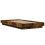 Bed frame with LED lights smoked oak wood 90x200 cm by vidaXL, Beds and slatted bases - Ref: Foro24-3281123, Price: 153,22 €,...