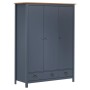 Hill Range 3-türiger Kleiderschrank aus grauem Kiefernholz, 127 x 50 x 170 cm von vidaXL, Kleiderschränke - Ref: Foro24-28895...