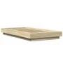 Sonoma oak wood bed frame with LED lights 90x200 cm by vidaXL, Beds and slatted bases - Ref: Foro24-3281121, Price: 153,22 €,...