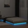 Sonoma oak wood bed frame with LED lights 90x200 cm by vidaXL, Beds and slatted bases - Ref: Foro24-3281121, Price: 153,22 €,...